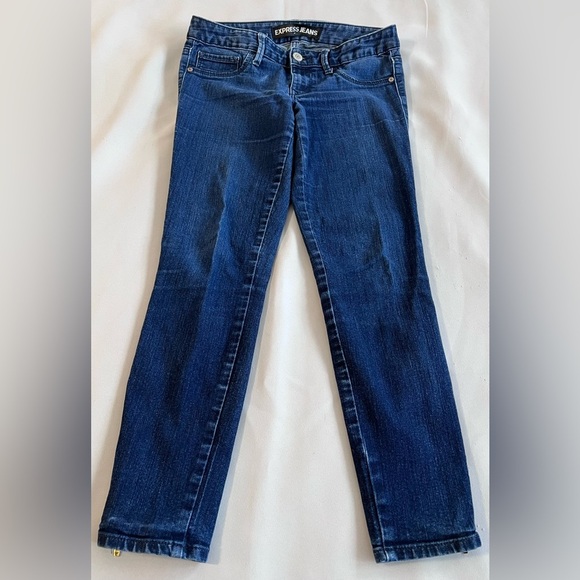 Express Jeans Women Ankle Zipper Legging Stella Low Rise  Blue Size 4  Pockets‎ - Picture 1 of 11